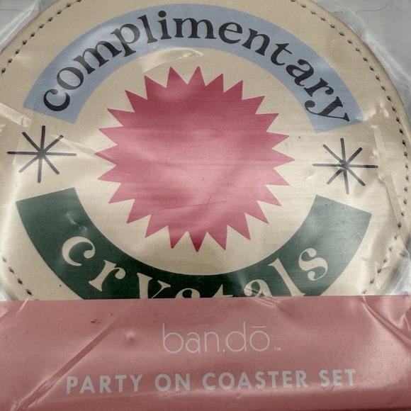 Ban.Do "Party On" Coaster‎ Set – 4 Leatherette Coasters New - Picture 3 of 8